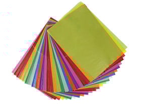Transparentpapier, 42 g/m², 70 x 100 cm, 25 Bogen, 10 Farben