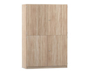 Flexeo® Schrank 16 grosse Boxen 6 Fächer Mittelwand 4 Halbtüren 2