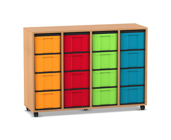 Flexeo® Regal 4 Reihen 16 grosse Boxen
