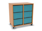 Flexeo® Regal 2 Reihen 6 grosse Boxen Mittelwand