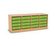 Flexeo® Regal 4 Reihen 16 kleine Boxen Mittelwand 1