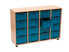 Flexeo® Regal 4 Reihen 16 grosse Boxen aus biobasiertem treeNside Material