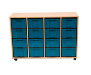 Flexeo® Regal 4 Reihen 16 grosse Boxen aus biobasiertem treeNside Material 2