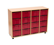 Flexeo® Regal 4 Reihen 16 grosse Boxen aus biobasiertem treeNside Material 5