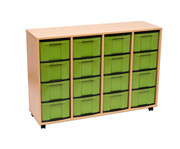 Flexeo® Regal 4 Reihen 16 grosse Boxen aus biobasiertem treeNside Material 6