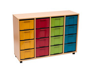 Flexeo® Regal 4 Reihen 16 grosse Boxen aus biobasiertem treeNside Material 7