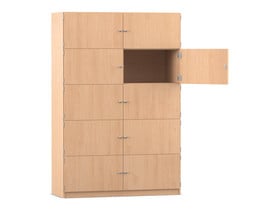 Flexeo® Schliessfachschrank, 10 geschlossene Fächer, Breite 126,4 cm