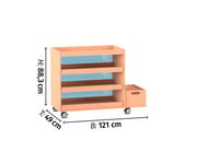Flexeo® Musikwagen mit Aufkantung und 3 Auszügen mit Boomwhackers® Box 6