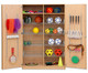 Flexeo® Sportschrank Gerätehaken 8 Gitterkörbe 2 Fächer oben 2