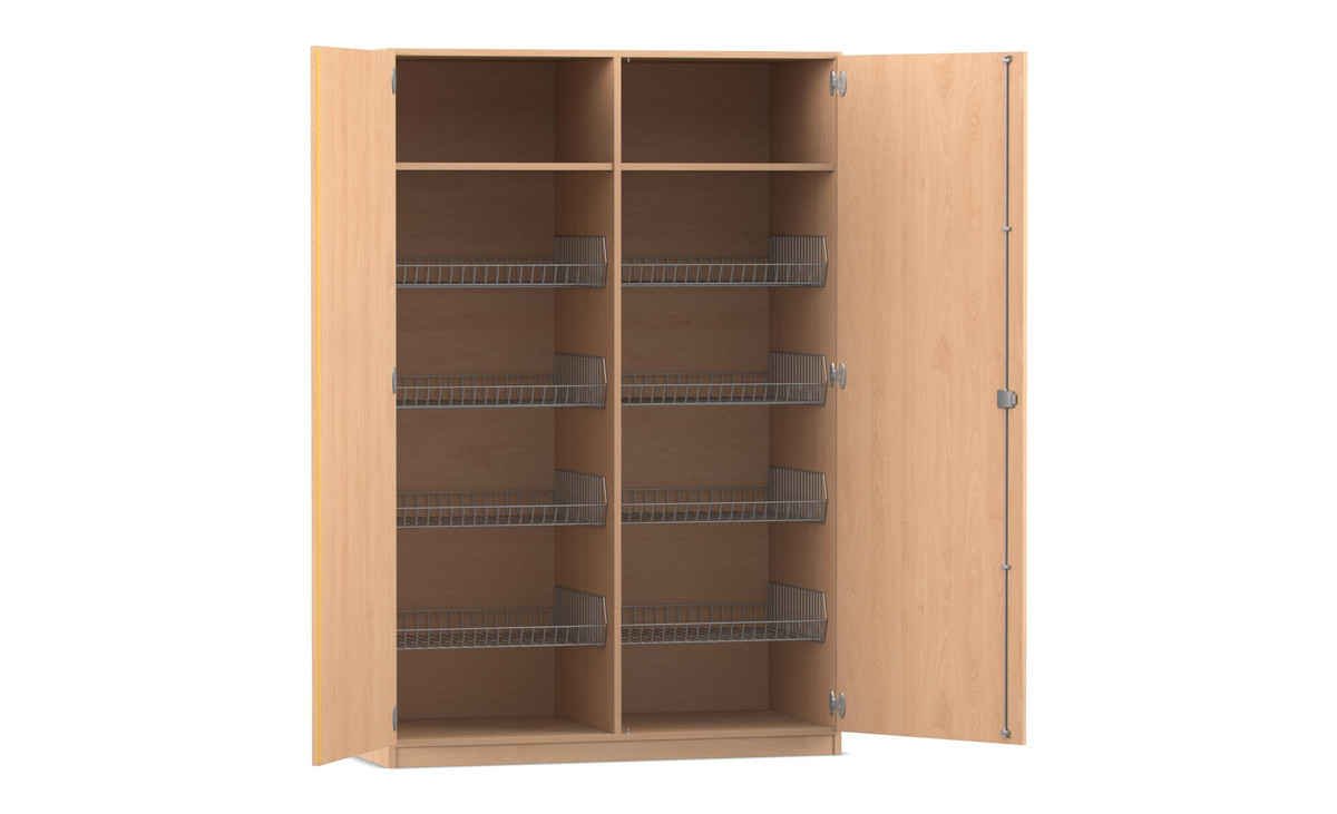 Flexeo® Sportschrank, 8 Gitterkörbe, 2 Fächer oben