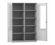 Flexeo® Schrank 10 Fächer 2 verglaste Türen Mittelwand Breite 126 4 cm 3