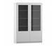 Flexeo® Schrank 10 Fächer 2 verglaste Türen Mittelwand Breite 126 4 cm 4