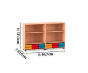 Flexeo® Klapp Wagen fahrbar 4 Fachböden 12 kleine Boxen 6