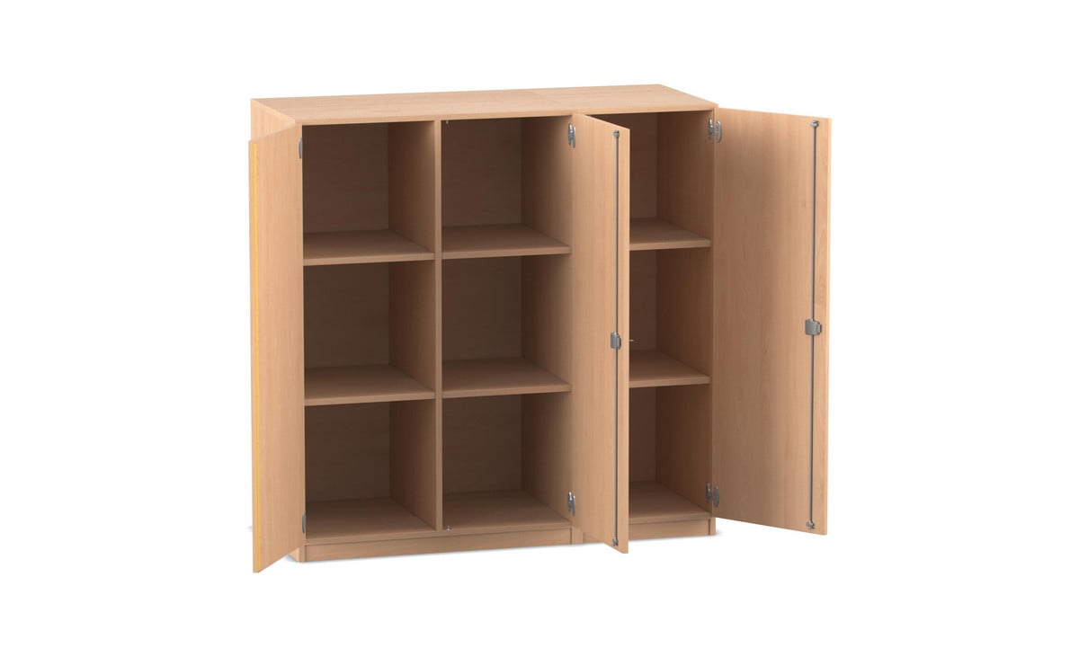 Flexeo® Polsterhockerschrank mittelhoch, 9 Fächer, 3 Türen