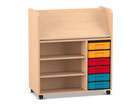 Flexeo® Bücherwagen fahrbar beidseitig 6 kleine Boxen