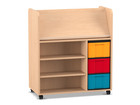 Flexeo® Bücherwagen fahrbar 3 grosse Boxen