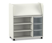 Flexeo® Bücherwagen fahrbar 3 grosse Boxen 1