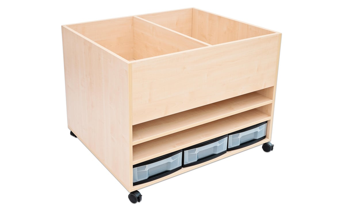 Flexeo® Universalmobil, 4 Fächer, 1 Fachboden, 6 kleine Boxen