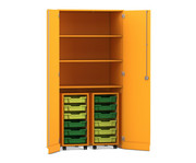 Flexeo® Garagenschrank PRO 2 Rollcontainer 12 Boxen Gr S 3 Fächer 3