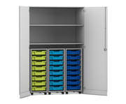 Flexeo® Garagenschrank PRO 3 Rollcontainer 24 Boxen Gr S 2 Fächer 6