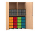 Flexeo® Garagenschrank 2 Fächer 4 Rollcontainer 24 grosse Boxen 1