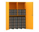 Flexeo® Garagenschrank 2 Fächer 4 Rollcontainer 24 grosse Boxen 6