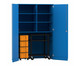 Flexeo® Garagenschrank 6 Fächer 1 Rollcontainer 4 Boxen 1 Transportwagen 4