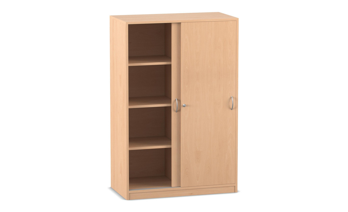 Flexeo® Schiebetürenschrank, 8 Fächer, Mittelwand, Breite 94,4 cm