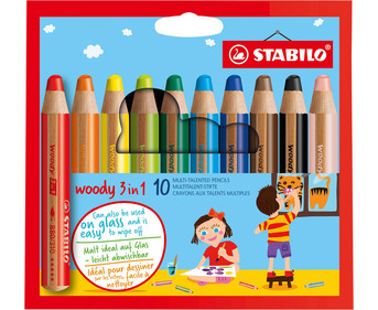 STABILO® Buntstifte woody 3 in 1 Kartonetui 10 Farben