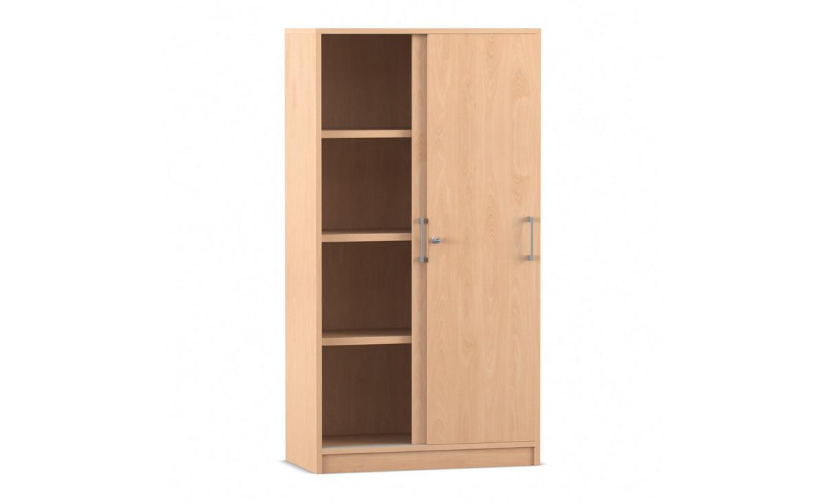 Flexeo® Schiebetüren-Schrank, 4 Fächer = 4 Ordnerhöhen