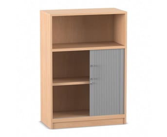 Flexeo® Rollladenschrank 2 Fächer unten 1 Fach oben = 3 Ordnerhöhen