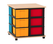 Flexeo® Fahrbares Containersystem mit Ablage 12 grosse Boxen 1
