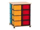 Flexeo® Fahrbares Containersystem mit Ablage 16 grosse Boxen