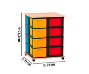 Flexeo® Fahrbares Containersystem mit Ablage 16 grosse Boxen 3
