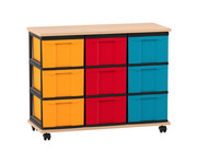 Flexeo® Fahrbares Containersystem mit Ablage 9 grosse Boxen 1