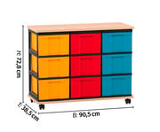 Flexeo® Fahrbares Containersystem mit Ablage 9 grosse Boxen 3