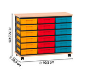 Flexeo® Fahrbares Containersystem mit Ablage 18 kleine Boxen 3