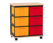 Flexeo® Fahrbares Containersystem mit Ablage 6 grosse Boxen 1