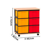 Flexeo® Fahrbares Containersystem mit Ablage 6 grosse Boxen 3