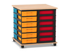 Flexeo® Fahrbares Containersystem mit Ablage 24 kleine Boxen