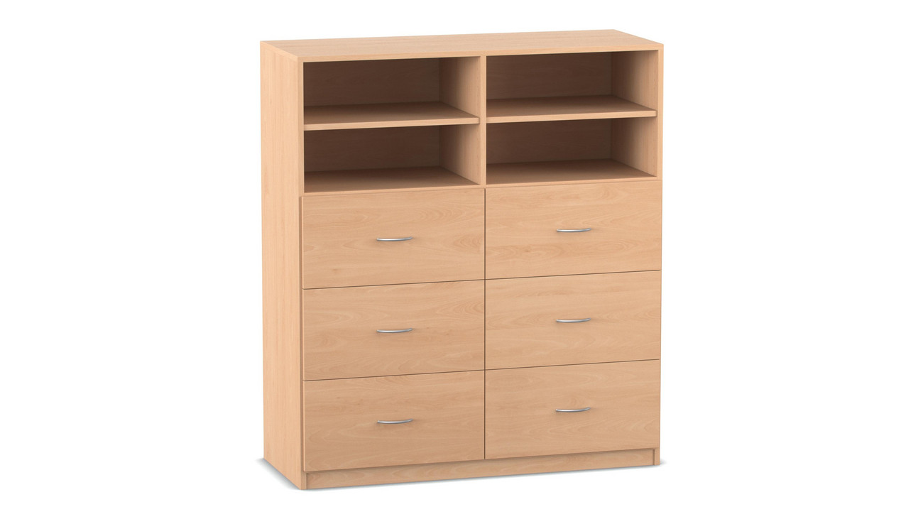 Flexeo® mittelhoher Schrank breit mit 6 grossen Schubladen - betzold.ch