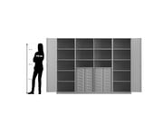 Flexeo® Systemschrankwand 32 kleine Boxen 16 Fächer 2 Türen 4
