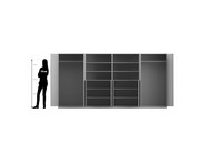 Flexeo® Systemschrankwand 2 Garderobenstangen 14 Fächer 4