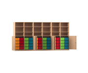 Flexeo® Systemschrankwand 48 grosse Boxen 18 Fächer 6 Halbtüren 1