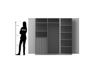 Flexeo® Schrankwand 16 kleine Boxen Garderobenstange 9 Fächer 3