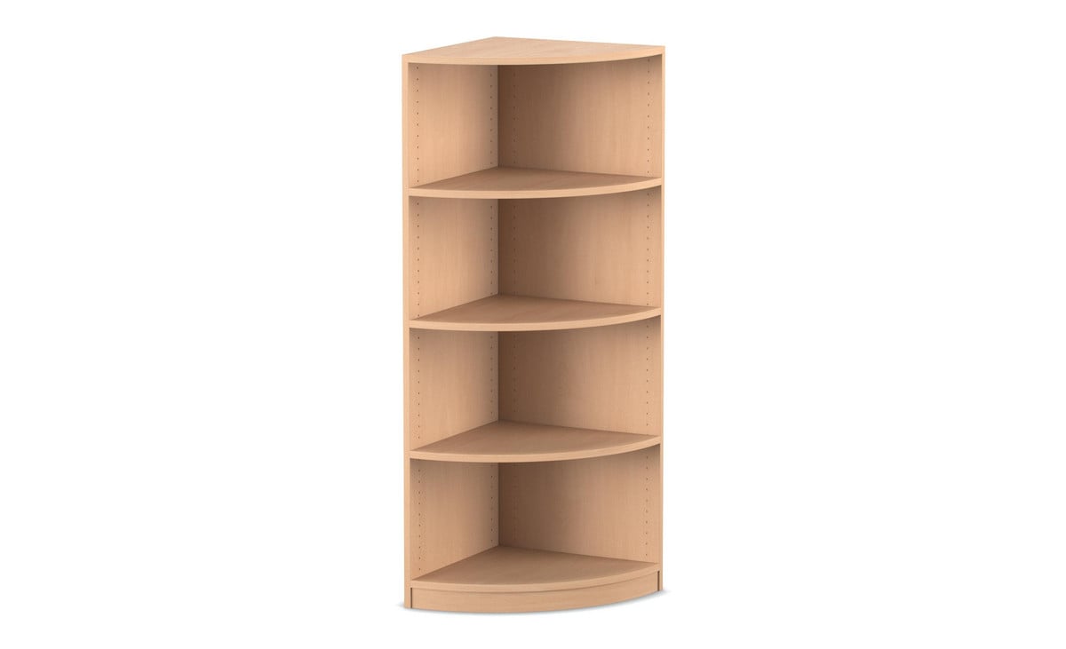 Flexeo® Abschlussregal rund, 4 Fächer