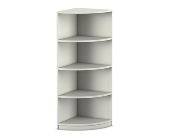 Flexeo® Abschlussregal rund 4 Fächer