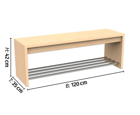 Flexeo® Garderobenbank Armadio Breite 120 cm