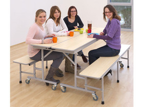 Tisch-Bank-Kombination, 4-5 Sitzplätze, Tischhöhe 74 cm