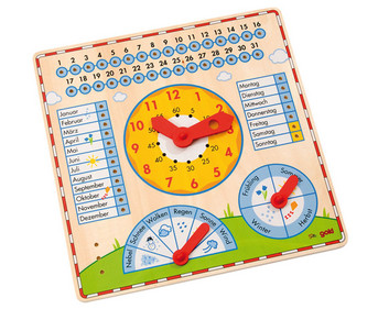 goki Kalendertafel mit Uhr